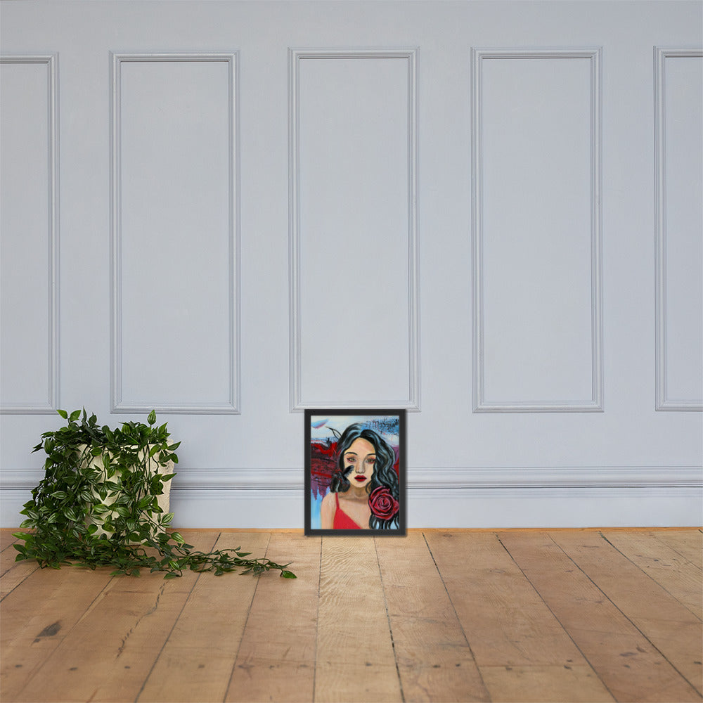 Crow Woman Framed Print