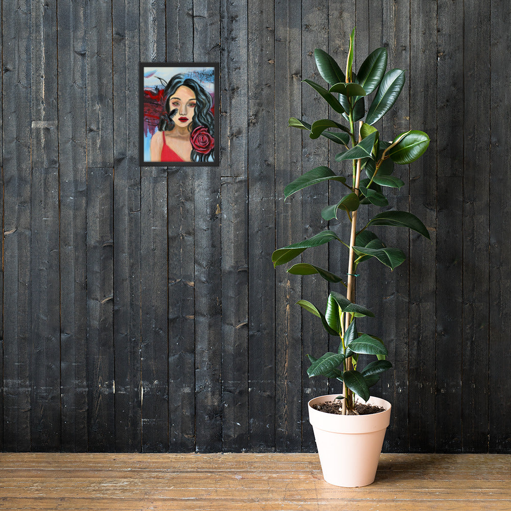 Crow Woman Framed Print