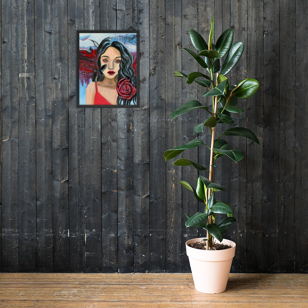 Crow Woman Framed Print