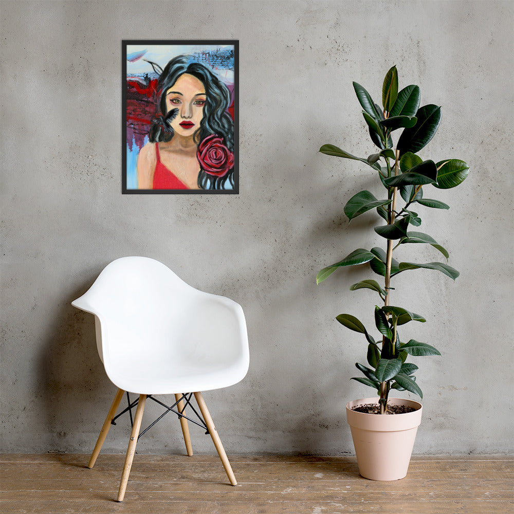 Crow Woman Framed Print
