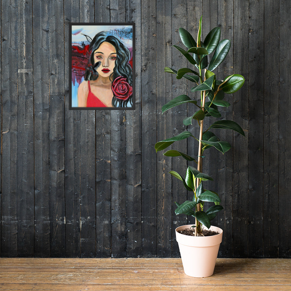 Crow Woman Framed Print