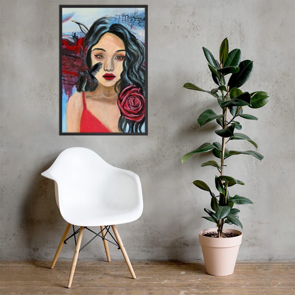 Crow Woman Framed Print
