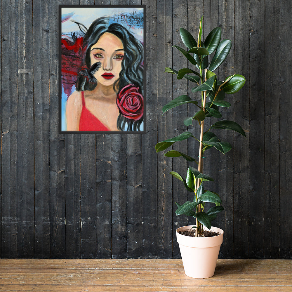 Crow Woman Framed Print
