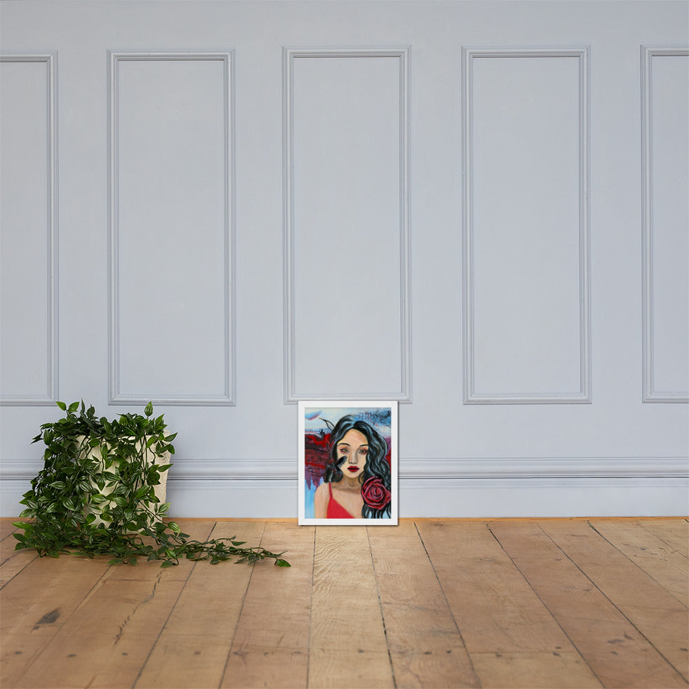 Crow Woman Framed Print