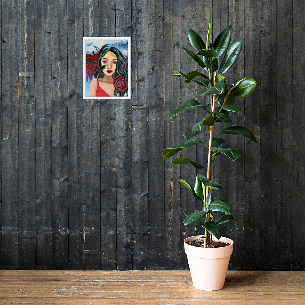 Crow Woman Framed Print