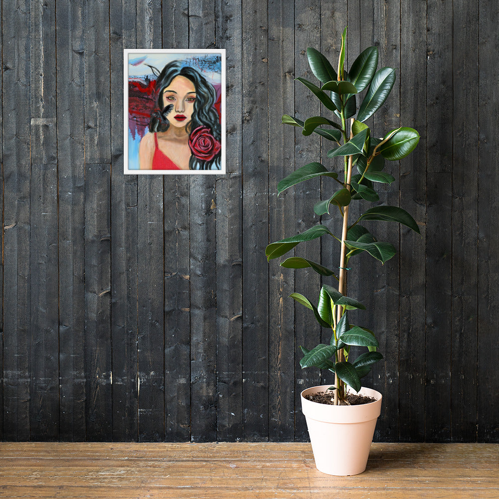Crow Woman Framed Print