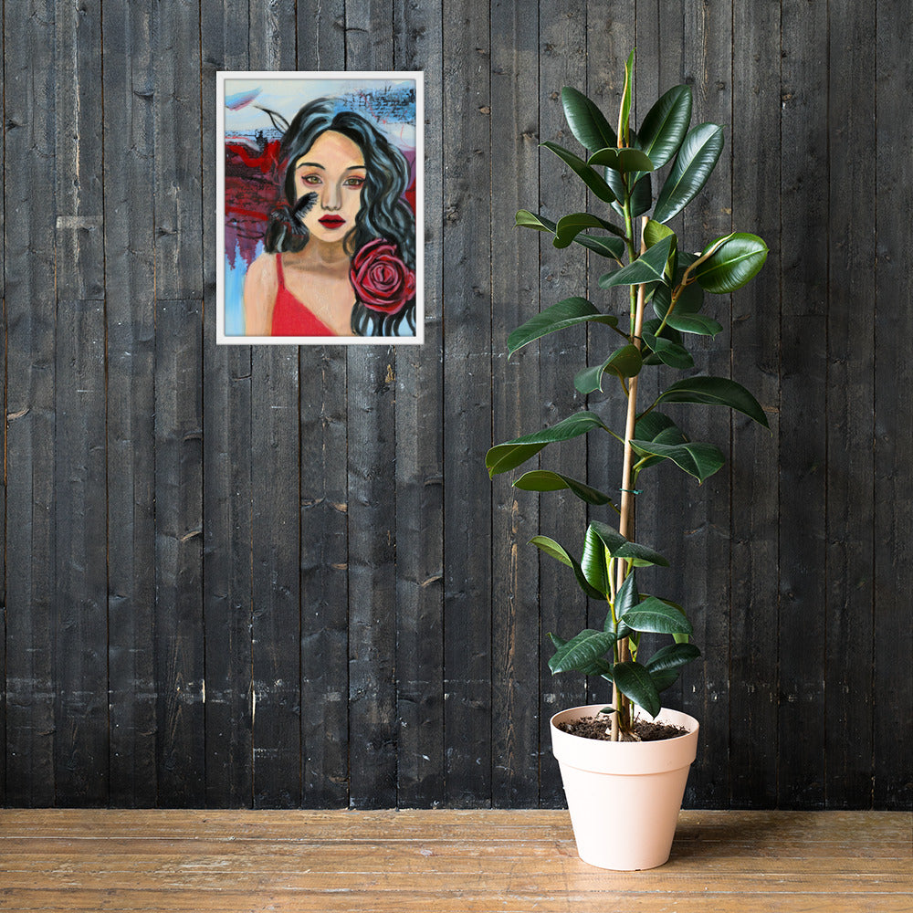 Crow Woman Framed Print