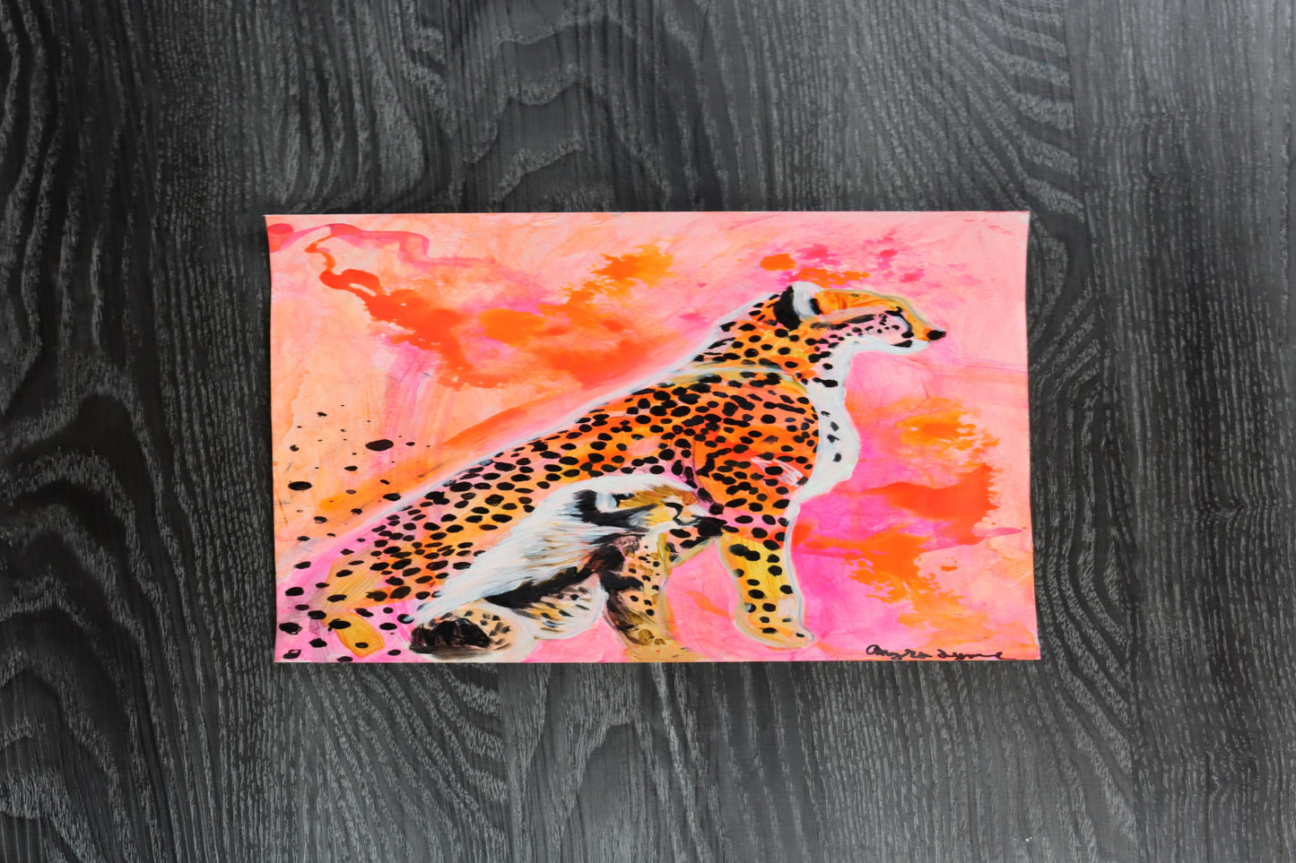 Cheetah - Oil on paper - 9x12