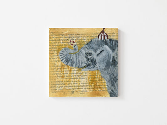 Elephant Canvas Painting, Circus tent painting, local artists paintings for sale, buy art online, Original Oil Painting for Sale by artist