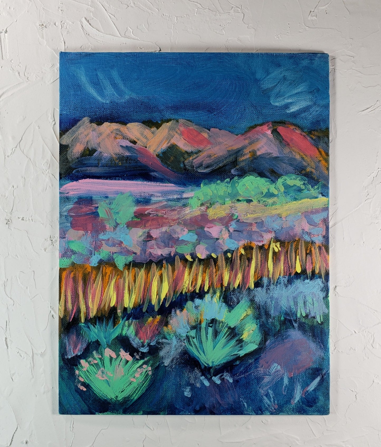 Fluorescent Landscape - Oil - 9x12