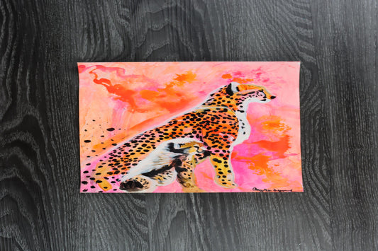 Cheetah - Oil on paper - 9x12